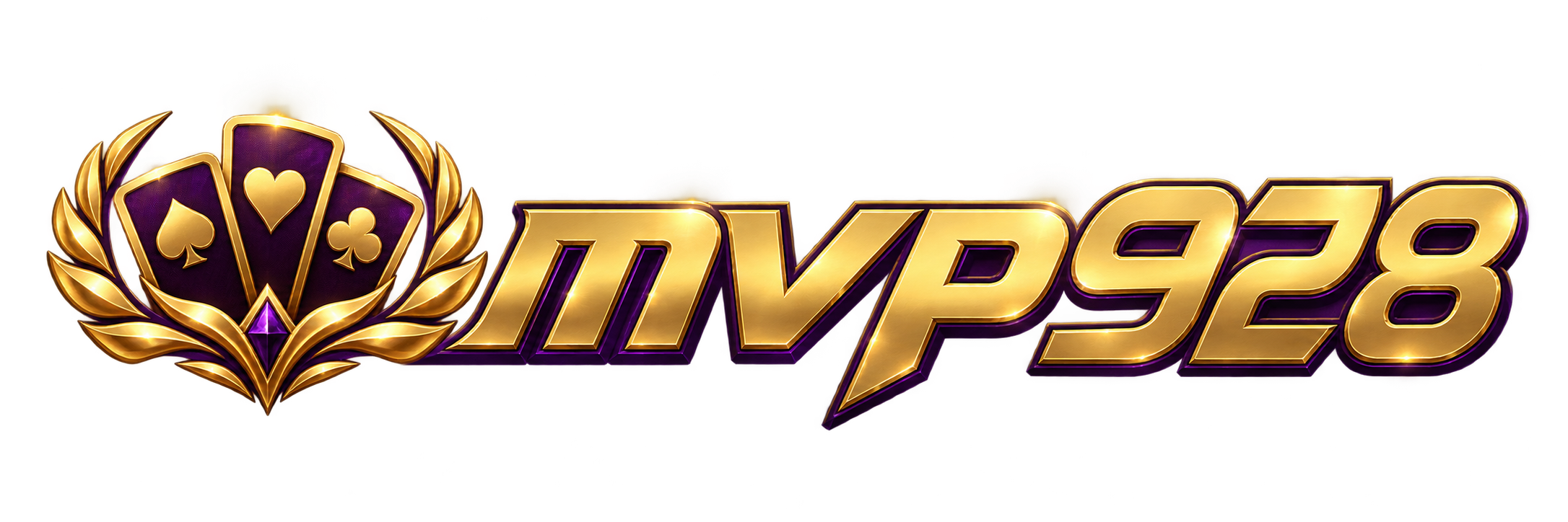 โลโก้ mvp928 ตัวอักษรทองกับตราไพ่และลอเรล
